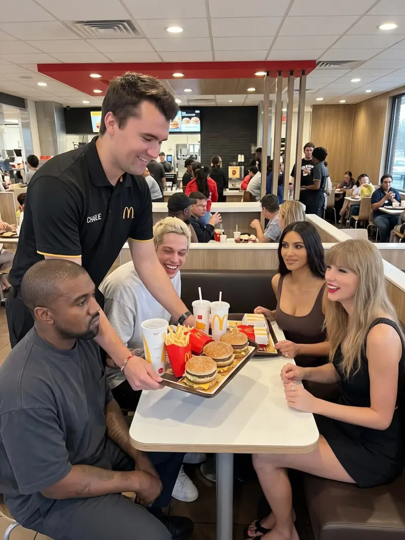 A man and woman sitting at a table eating food.