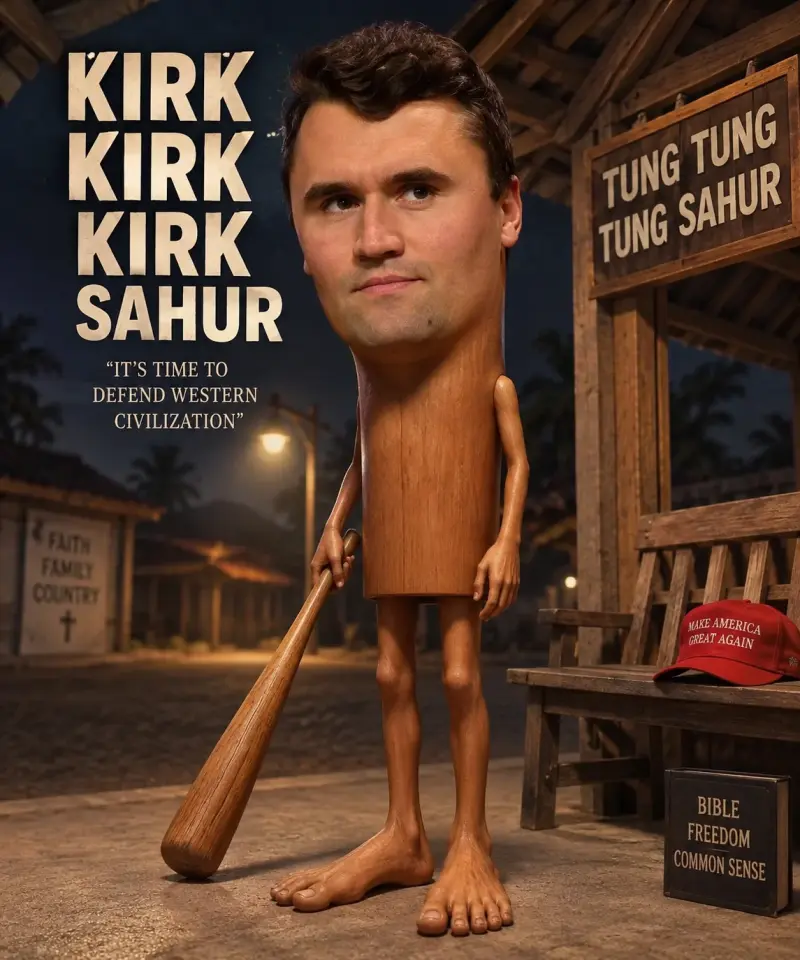 A wooden figure of a man holding a baseball bat.