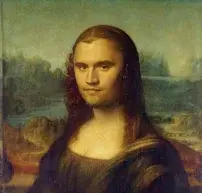 A painting of a woman with long hair.