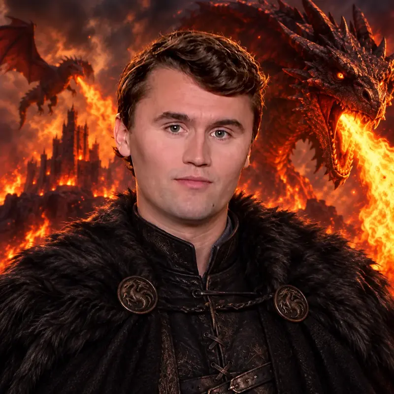 A man in a black coat with a dragon on his shoulder.
