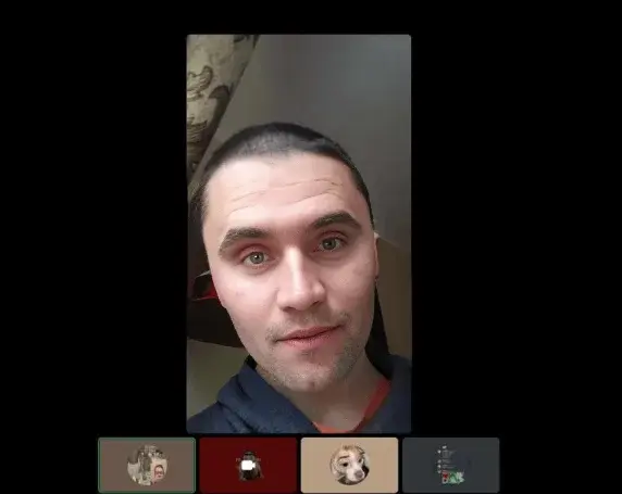 A man is on a video chat.