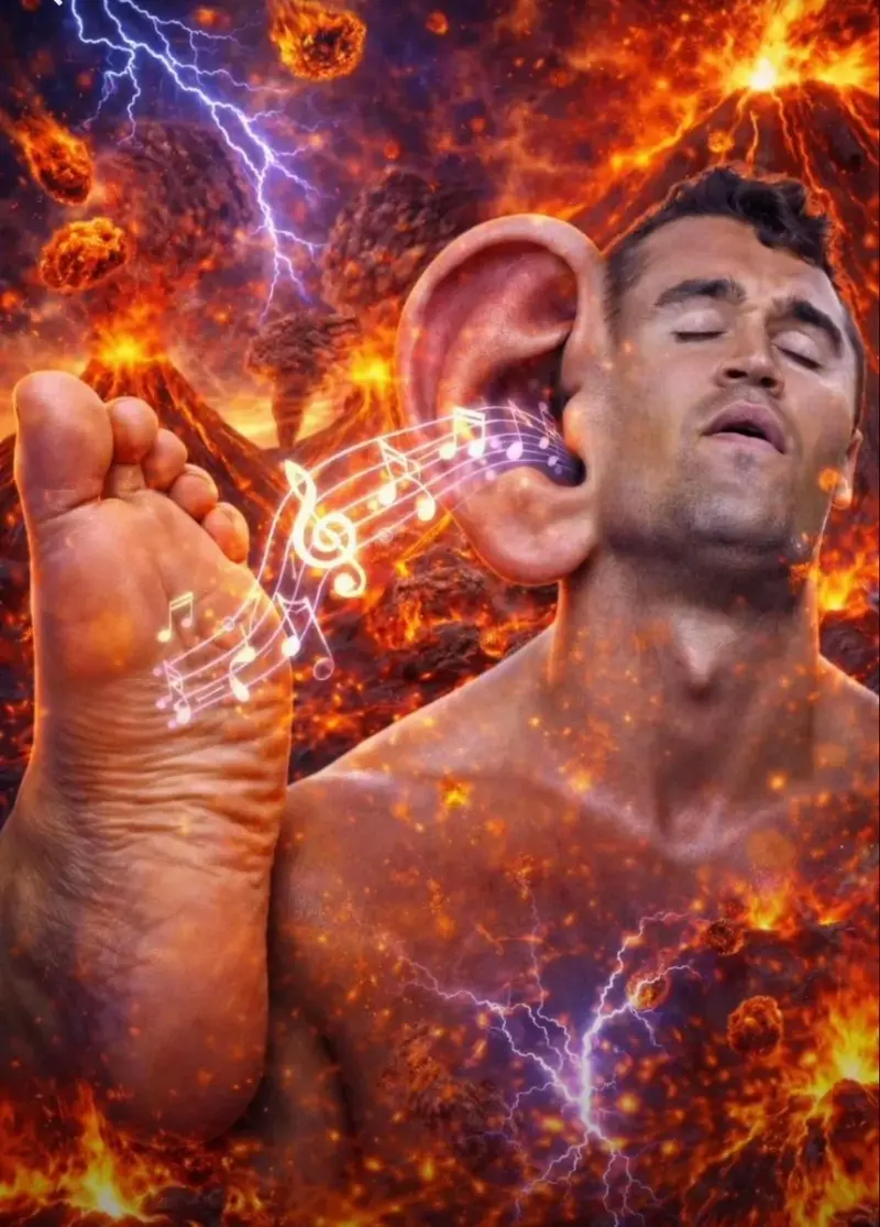 A man with a lightning in his ear.