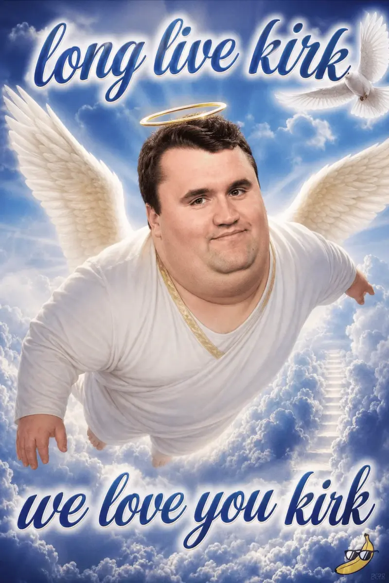 A man with wings flying in the sky.